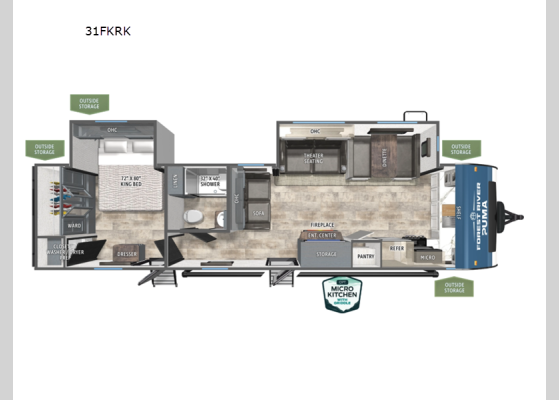 Floorplan - 2026 Puma 31FKRK Travel Trailer