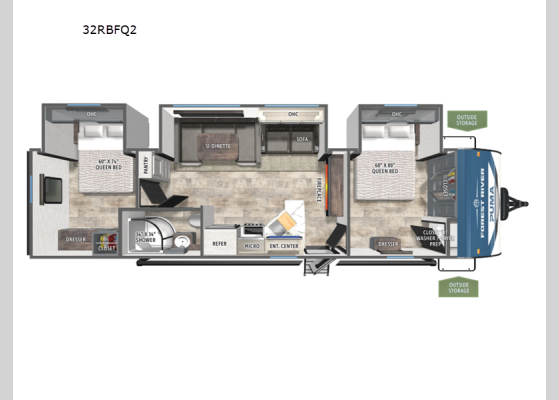 Floorplan - 2026 Puma 32RBFQ2 Travel Trailer