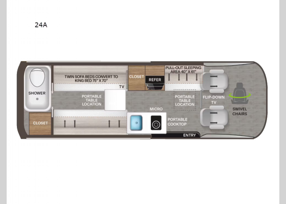 Floorplan - 2025 Tranquility 24A Motor Home Class B - Diesel