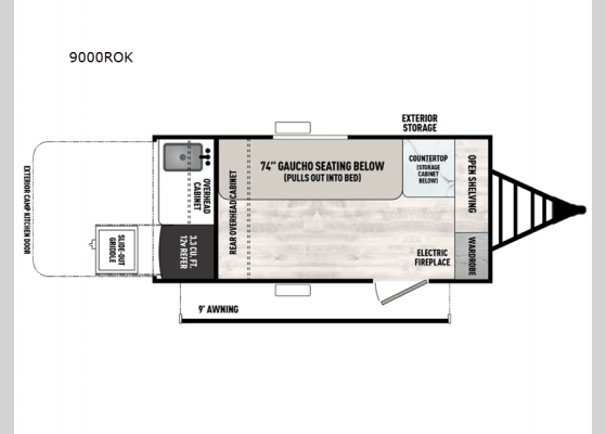 Floorplan - 2025 Clipper ROK 9000ROK Teardrop Trailer