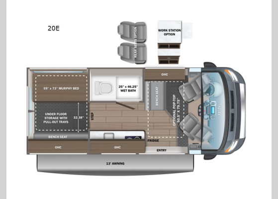 Floorplan - 2025 Ethos 20E Motor Home Class B