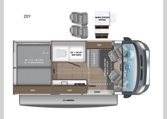 Floorplan - 2025 Ethos 20Y Motor Home Class B