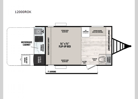 Floorplan - 2025 Clipper ROK 12000ROK Teardrop Trailer