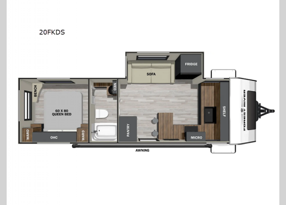 Floorplan - 2025 IBEX 20FKDS Travel Trailer