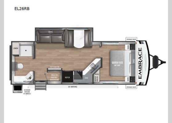 Floorplan - 2025 Embrace EL26RB Travel Trailer