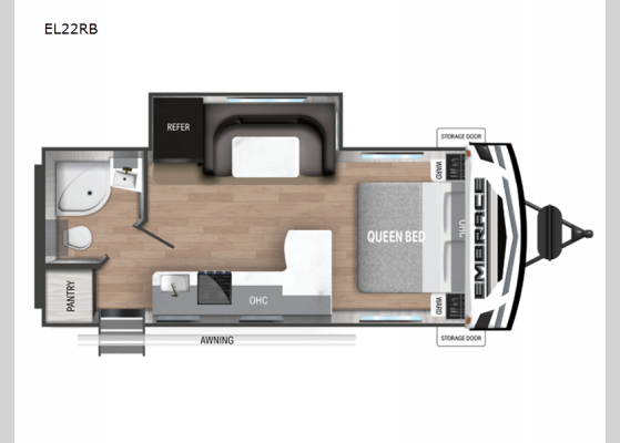 Floorplan - 2025 Embrace EL22RB Travel Trailer