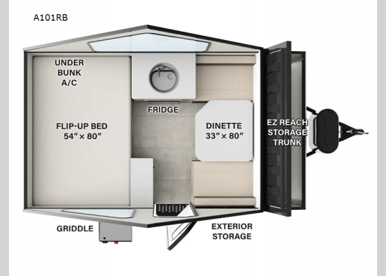 Floorplan - 2025 Rockwood Hard Side High Wall Series A101RB A-Frames