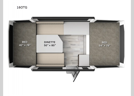 Floorplan - 2025 Rockwood OTG 16OTG Folding Pop-Up Camper