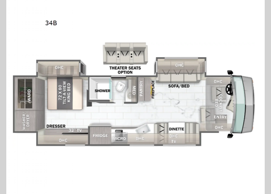 Floorplan - 2025 Berkshire 34B Motor Home Class A - Diesel