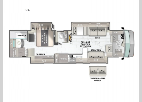 Floorplan - 2025 Berkshire 39A Motor Home Class A - Diesel