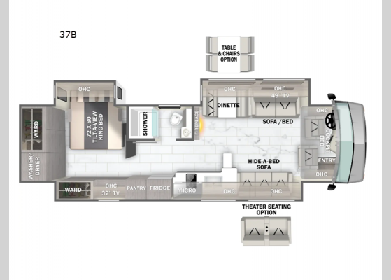 Floorplan - 2025 Berkshire XL 37B Motor Home Class A - Diesel