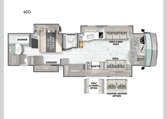 Floorplan - 2025 Berkshire XL 40D Motor Home Class A - Diesel