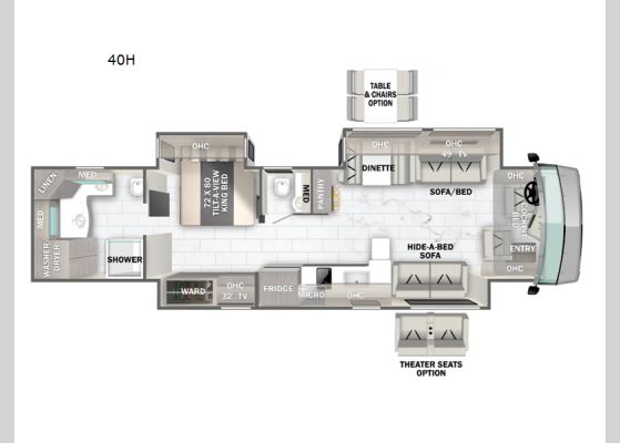 Floorplan - 2025 Berkshire XL 40H Motor Home Class A - Diesel