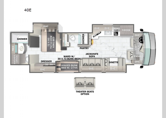 Floorplan - 2025 Berkshire XL 40E Motor Home Class A - Diesel