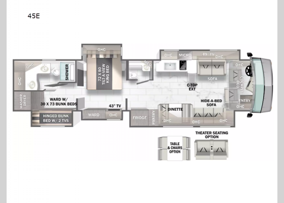 Floorplan - 2025 Berkshire XLT 45E Motor Home Class A - Diesel