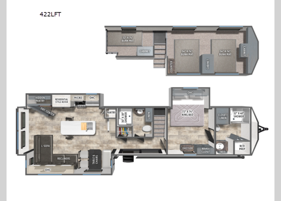 Floorplan - 2026 Puma Vista 422LFT Destination Trailer