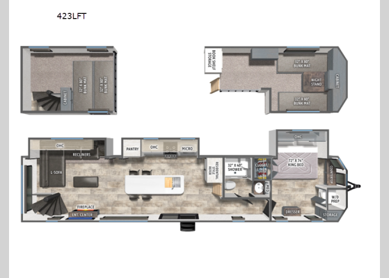 Floorplan - 2026 Puma Vista 423LFT Destination Trailer