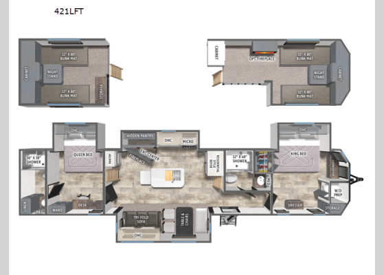 Floorplan - 2026 Puma Vista 421LFT Destination Trailer