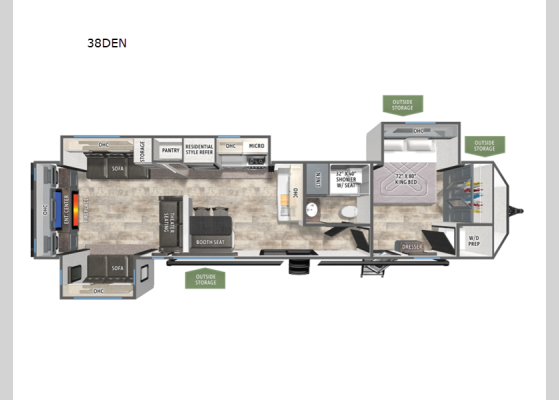 Floorplan - 2026 Puma Vista 38DEN Destination Trailer