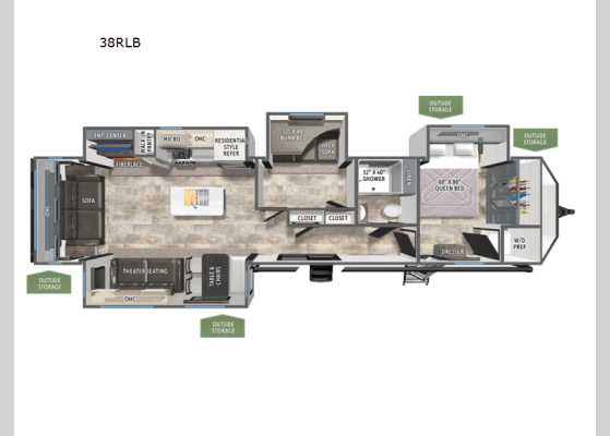 Floorplan - 2026 Puma Vista 38RLB Destination Trailer
