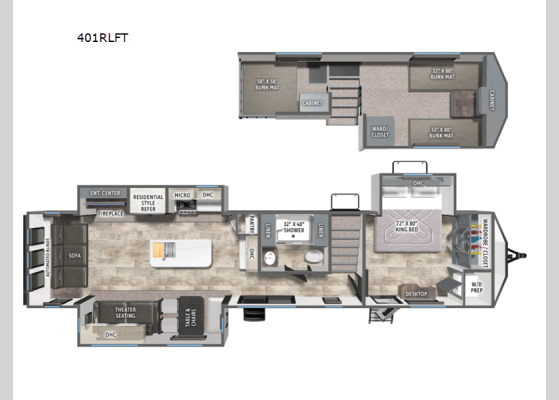 Floorplan - 2026 Puma Vista 401RLFT Destination Trailer