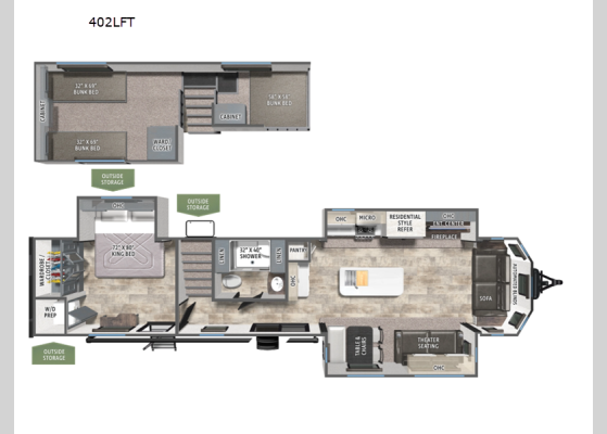Floorplan - 2026 Puma Vista 402LFT Destination Trailer
