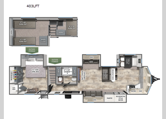 Floorplan - 2026 Puma Vista 403LFT Destination Trailer