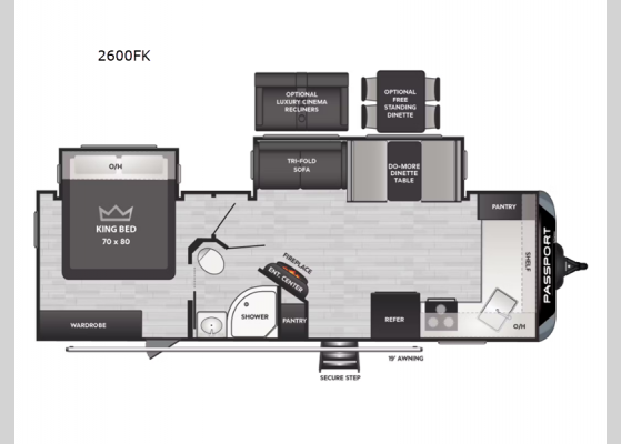 Floorplan - 2025 Passport 2600FK Travel Trailer