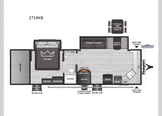 Floorplan - 2025 Passport 2710KB Travel Trailer