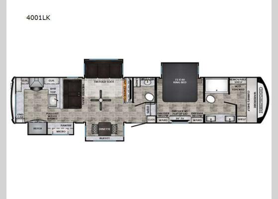 Floorplan - 2024 Redwood 4001LK Fifth Wheel