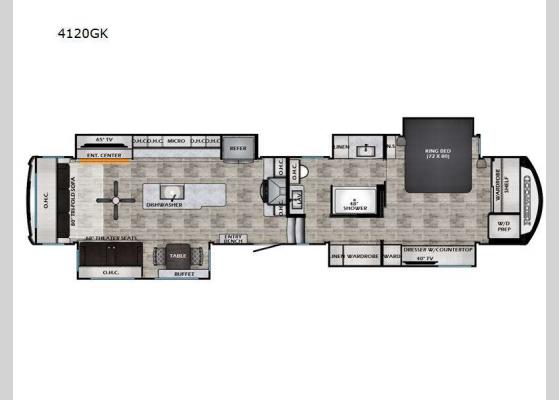 Floorplan - 2024 Redwood 4120GK Fifth Wheel