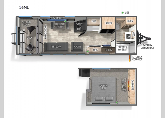 Floorplan - 2024 Timberwolf 16ML Destination Trailer