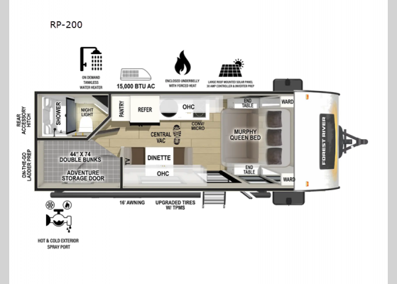 Floorplan - 2025 R Pod RP-200 Travel Trailer