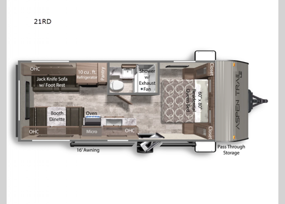 Floorplan - 2025 Aspen Trail LE 21RD Travel Trailer