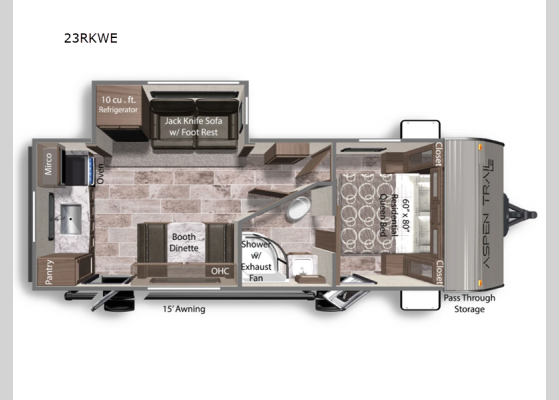 Floorplan - 2025 Aspen Trail LE 23RKWE Travel Trailer