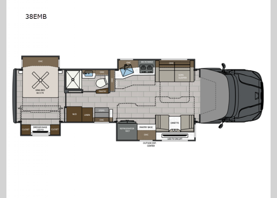 Floorplan - 2024 Explorer 38EMB Motor Home Super C - Diesel