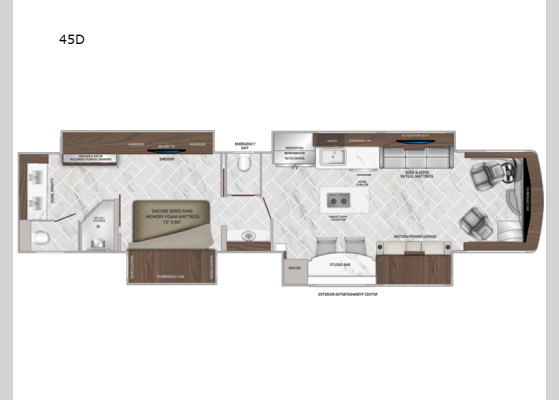 Floorplan - 2025 American Dream 45D Motor Home Class A - Diesel