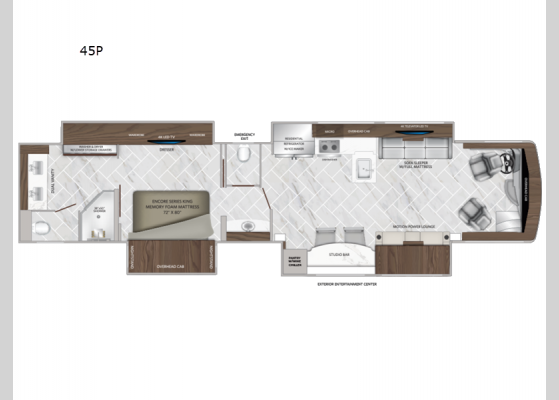 Floorplan - 2025 American Dream 45P Motor Home Class A - Diesel