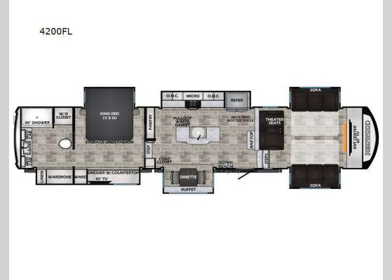 Floorplan - 2025 Redwood 4200FL Fifth Wheel