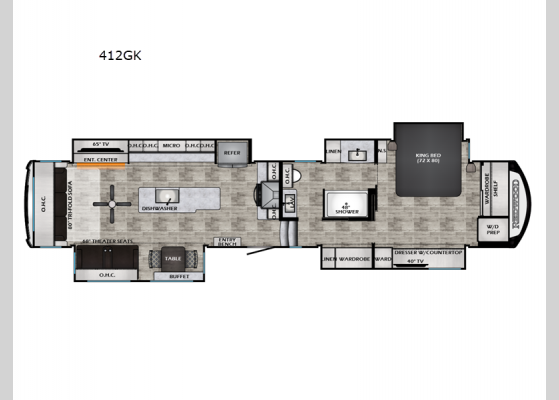 Floorplan - 2025 Redwood 412GK Fifth Wheel