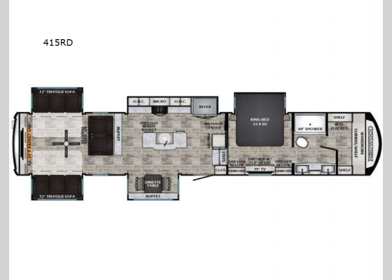 Floorplan - 2025 Redwood 415RD Fifth Wheel