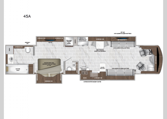 Floorplan - 2025 American Dream 45A Motor Home Class A - Diesel