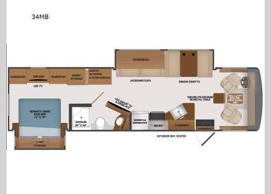 Floorplan - 2025 Fortis 34MB Motor Home Class A