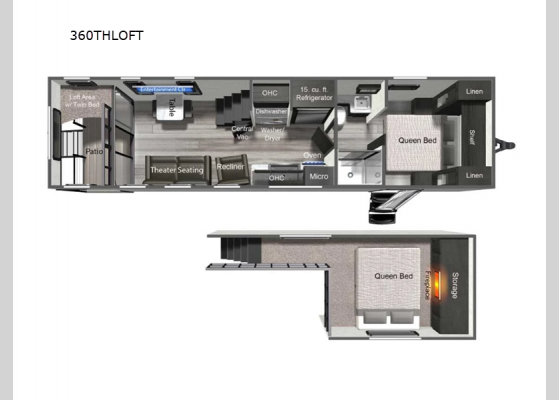 Floorplan - 2025 Aspen Trail Loft 360THLOFT Destination Trailer