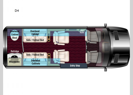 Floorplan - 2025 Patriot Cruiser D4 Motor Home Class B - Diesel