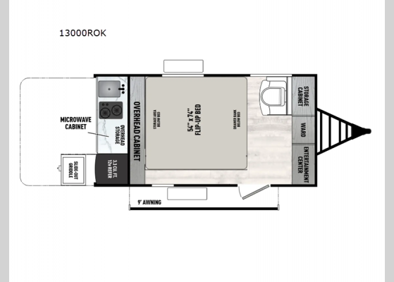 Floorplan - 2025 Viking ROK 13000ROK Teardrop Trailer