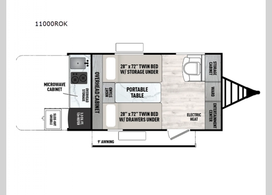 Floorplan - 2025 Viking ROK 11000ROK Teardrop Trailer