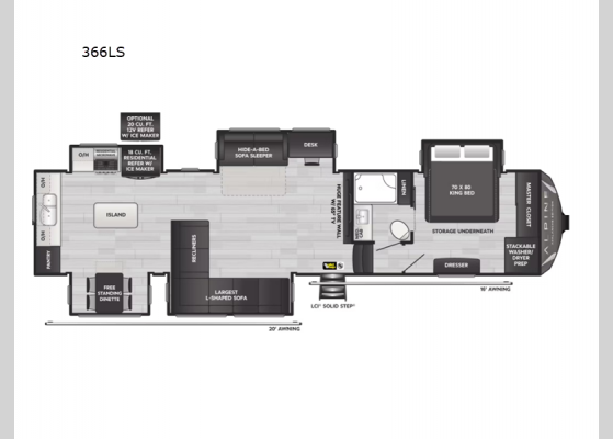 Floorplan - 2025 Alpine Avalanche Edition 366LS Fifth Wheel