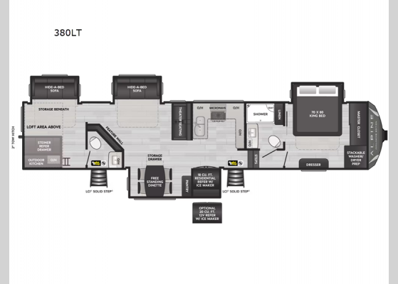 Floorplan - 2025 Alpine Avalanche Edition 380LT Fifth Wheel