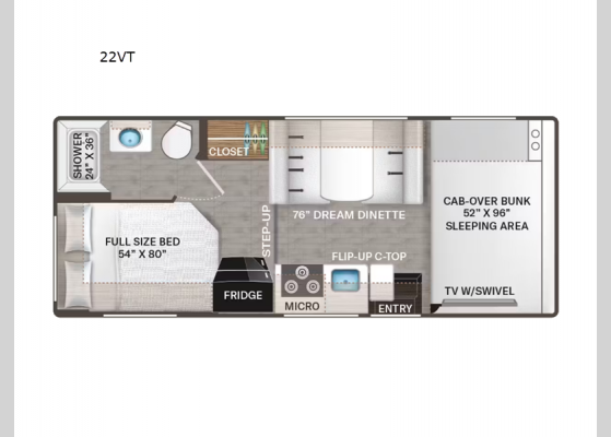 Floorplan - 2025 Geneva 22VT Motor Home Class C